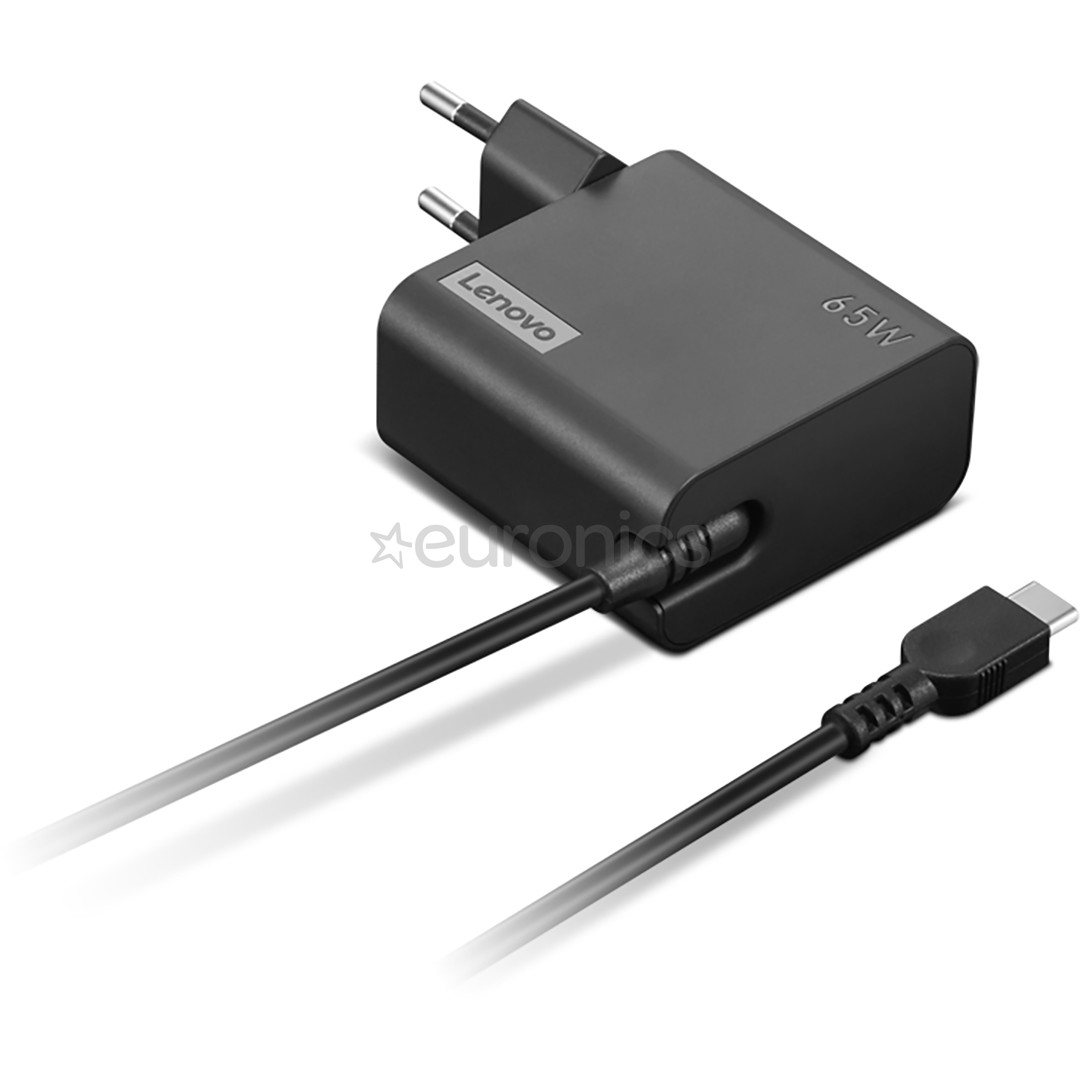 Lenovo 65W USB-C Wall Adapter, 65W, must - Vooluadapter