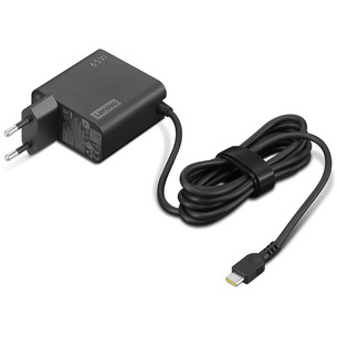Lenovo 65W USB-C Wall Adapter, 65W, must - Vooluadapter