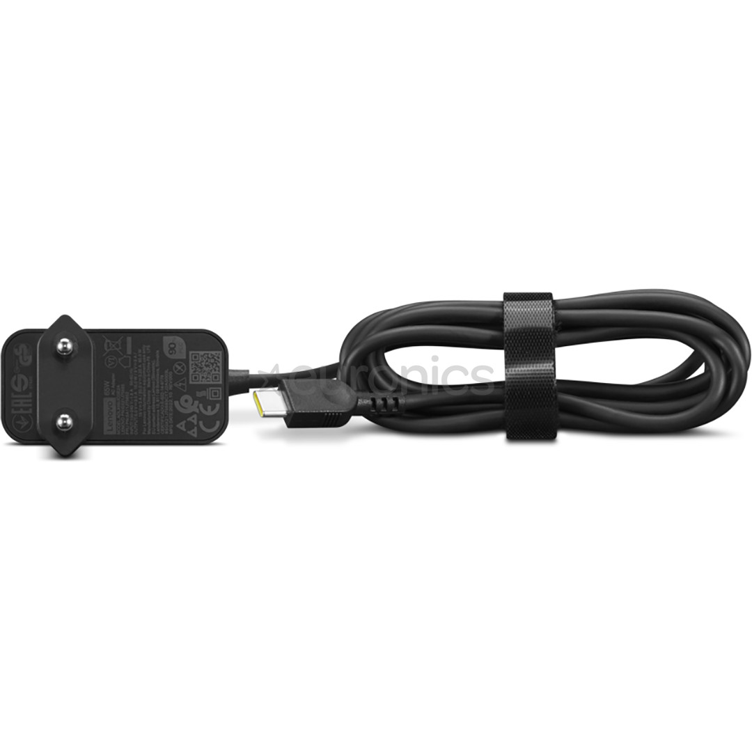 Lenovo 65W USB-C Wall Adapter, 65W, must - Vooluadapter