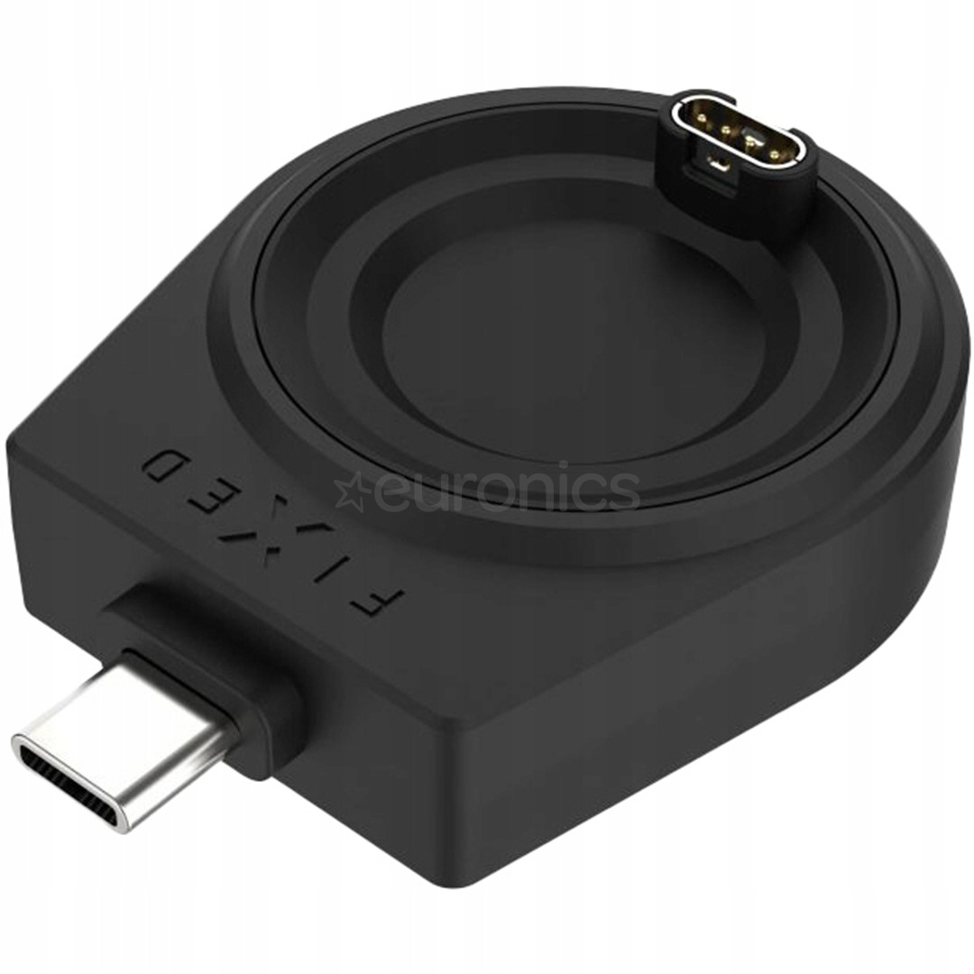 Fixed USB-C Charging Adapter, Garmin Smart Watch, black - Charger