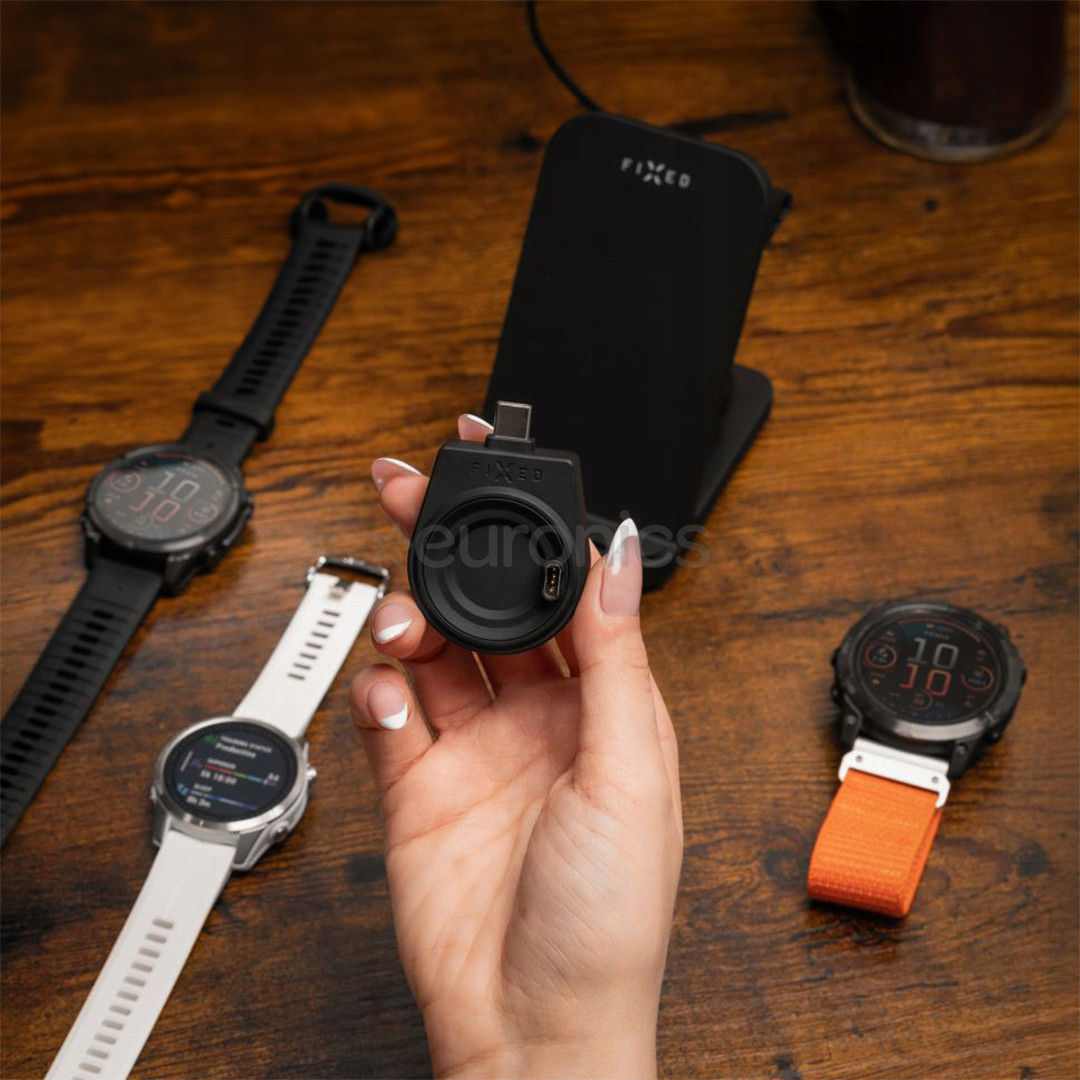 Fixed USB-C Charging Adapter, Garmin Smart Watch, black - Charger