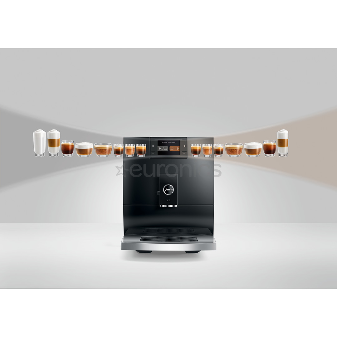JURA C9 Piano Black (EA), must - Espressomasin