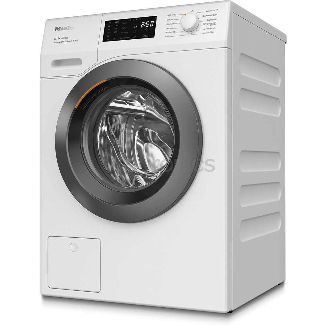 Miele W1 Excellence PowerWash & Steam, 9 kg, depth 63.6 cm, 1400 rpm - Front load washing machine
