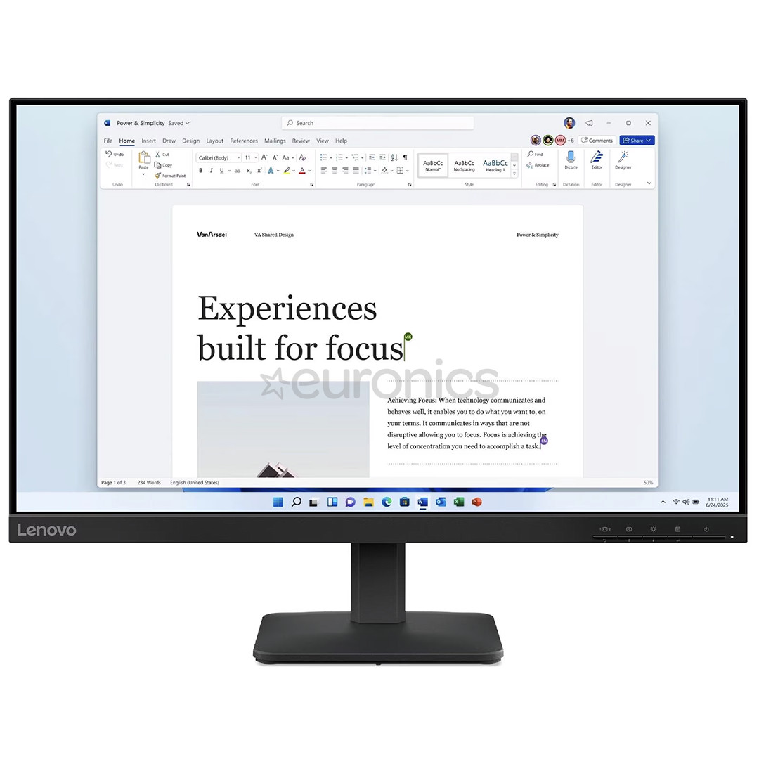 Lenovo L24-41, 24'', FHD, IPS, 100 Hz, raven black - Monitor
