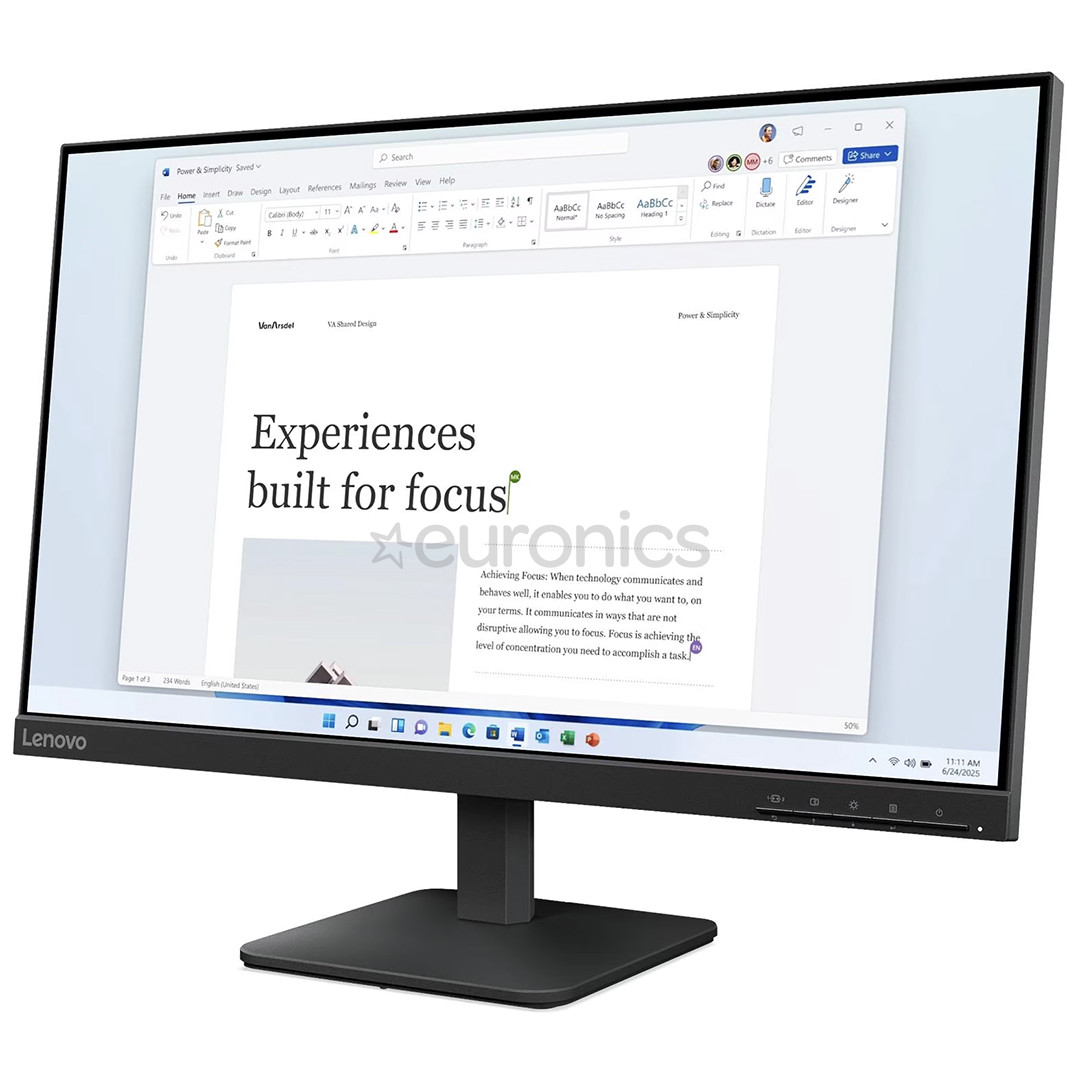 Lenovo L24-41, 24'', FHD, IPS, 100 Hz, raven black - Monitor