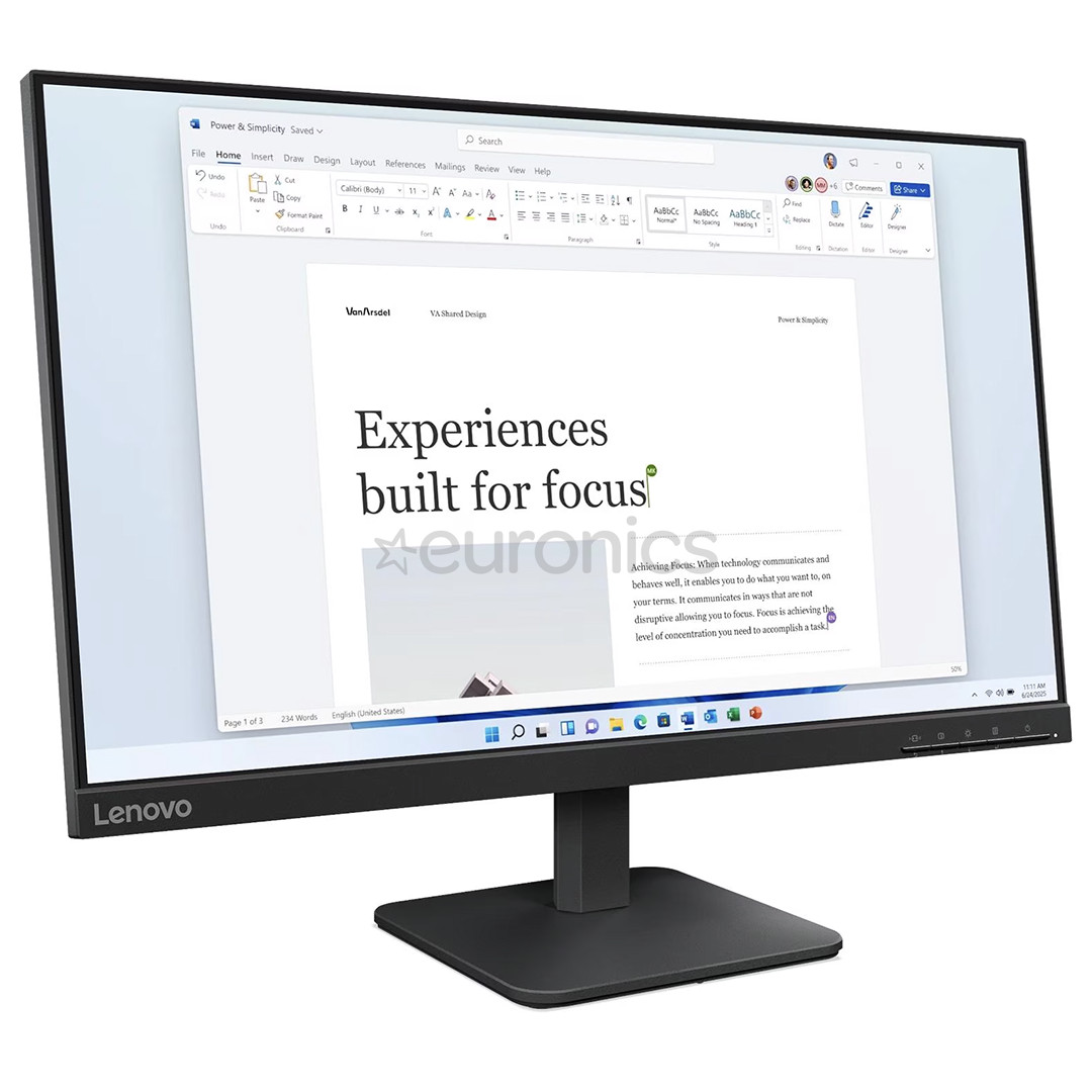 Lenovo L24-41, 24'', FHD, IPS, 100 Hz, raven black - Monitor