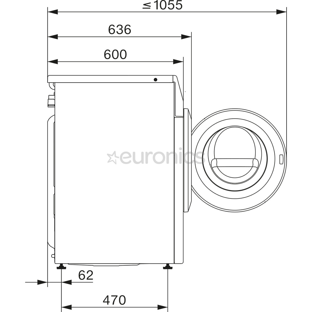 Miele W1 Excellence PowerWash & Steam, 9 kg, depth 63.6 cm, 1400 rpm - Front load washing machine