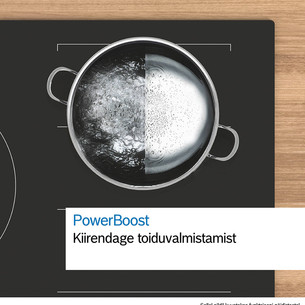 Bosch, Series 4, ширина 80 см, без рамы, черный - Интегрируемая индукционная варочная панель с вытяжкой