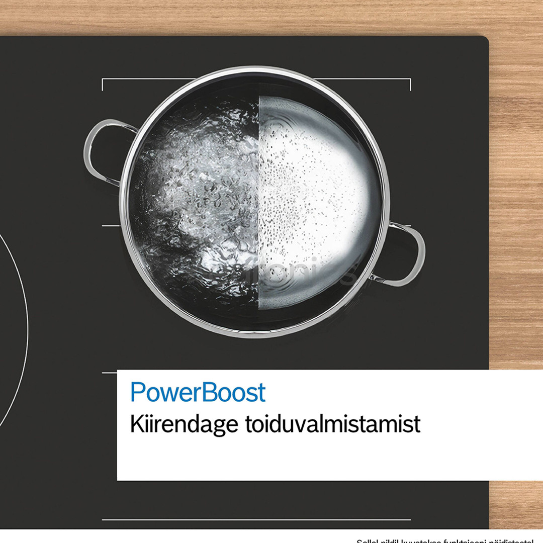 Bosch, Series 4, ширина 80 см, без рамы, черный - Интегрируемая индукционная варочная панель с вытяжкой