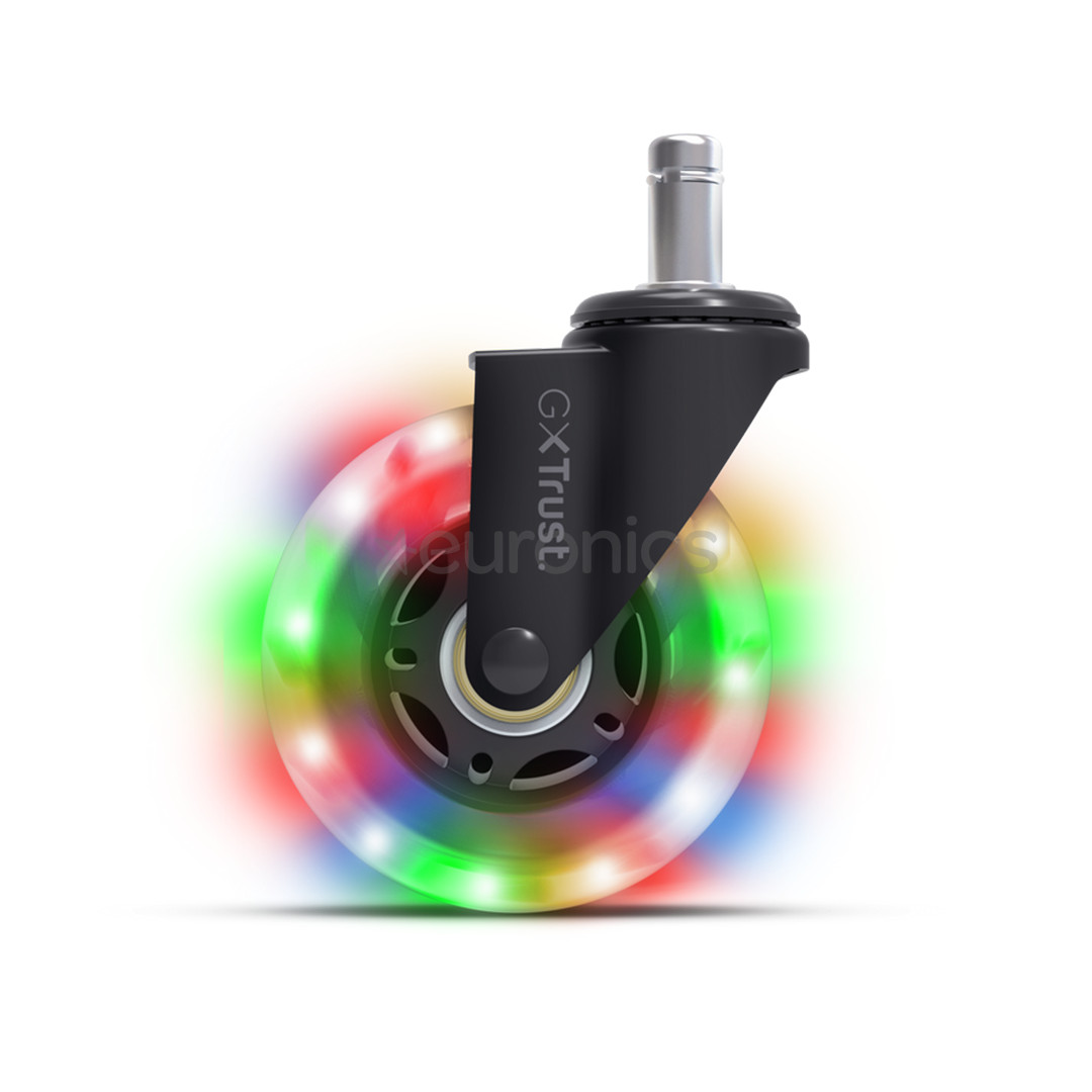 Trust GXT 701 Gel Chair Casters, LED, 5 pc, black - Wheels for gaming chair