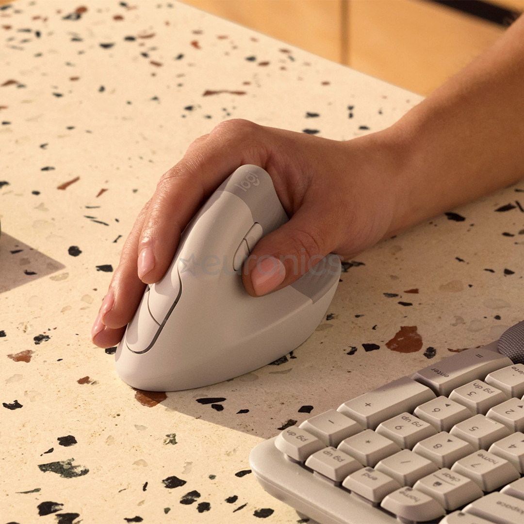 Logitech Lift Vertical Ergonomic, off white - Wireless mouse