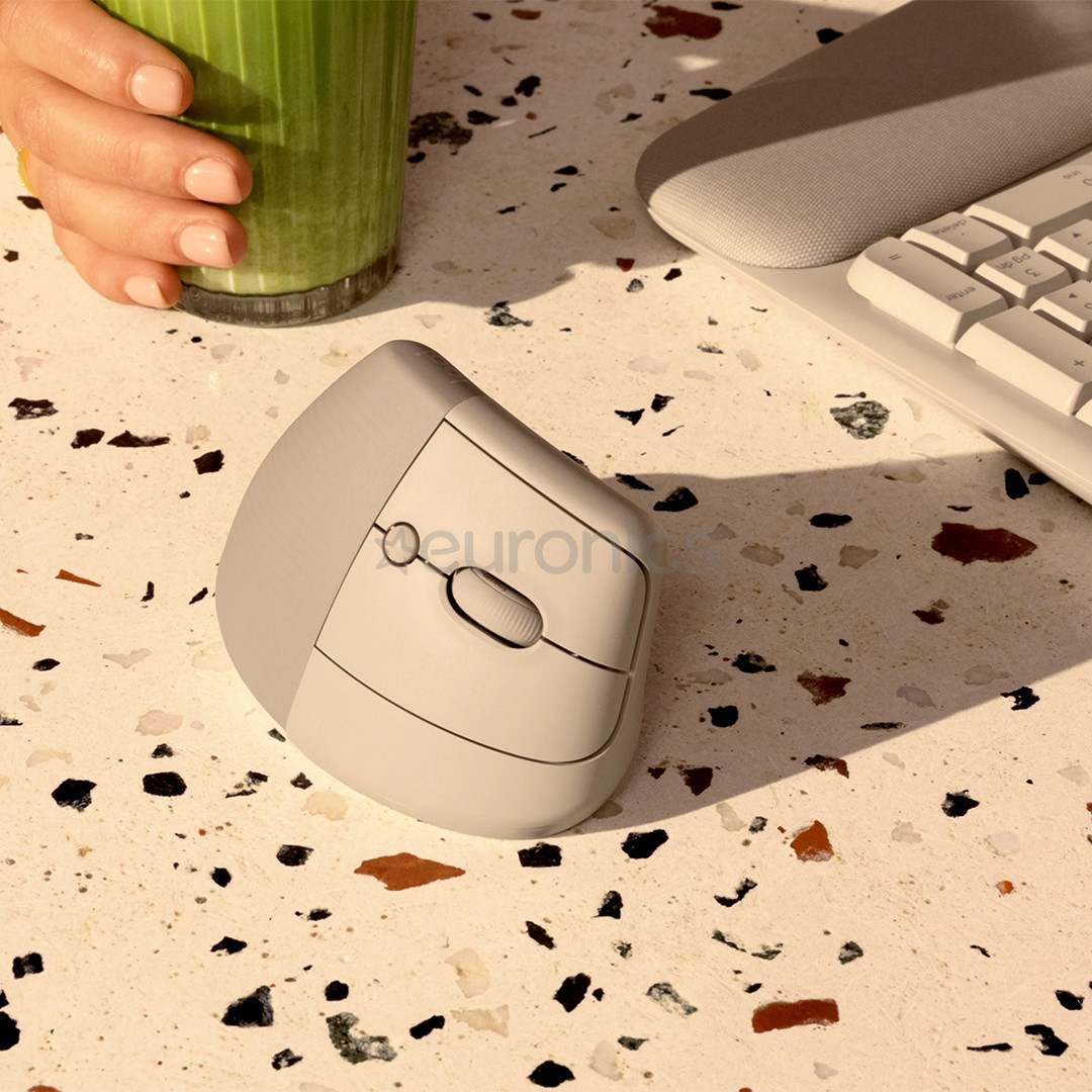 Logitech Lift Vertical Ergonomic, off white - Wireless mouse