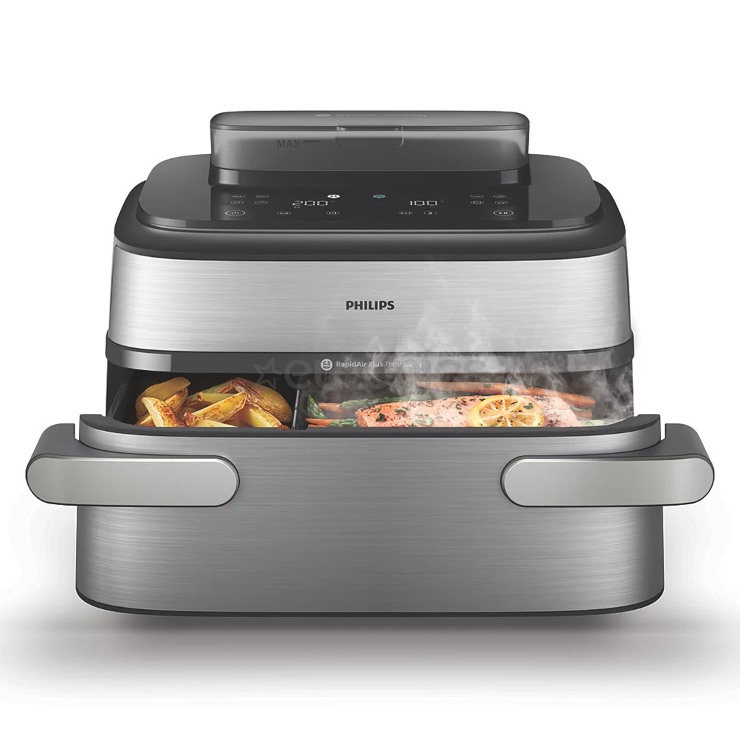 Philips 5000 Series, 9,5 L, 2750 W, aurufunktsioon, hõbedane/must - Kuumaõhufritüür