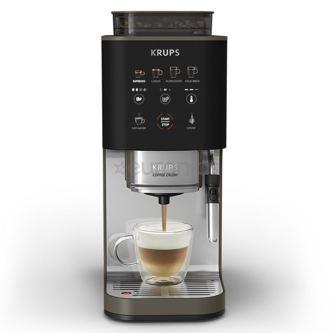 Krups Coffee Crush Experience, must/hõbedane - Espressomasin