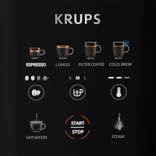 Krups Coffee Crush Experience, must/hõbedane - Espressomasin