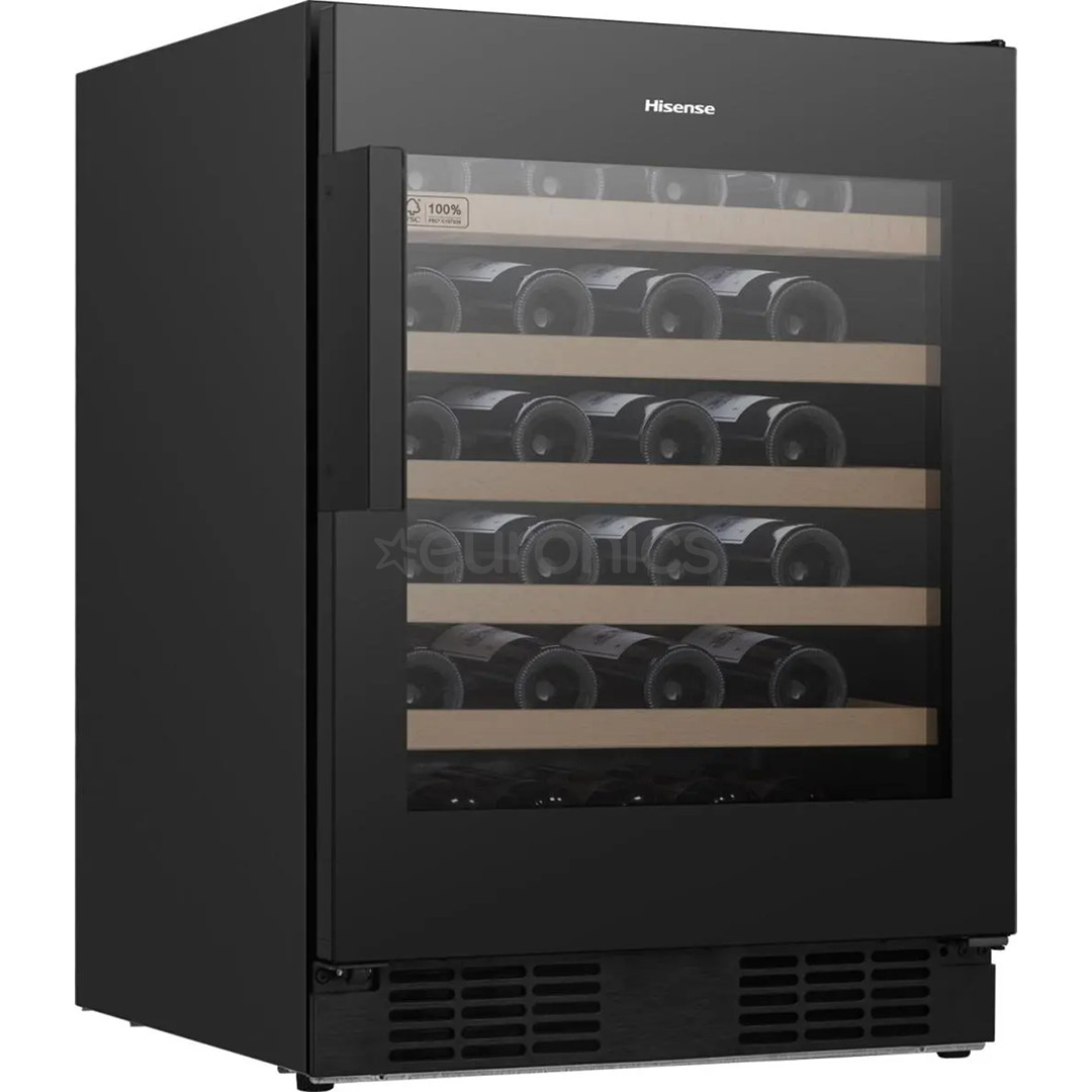 Hisense, 46 pudelit, kõrgus 82 cm, must - Veinikülmik