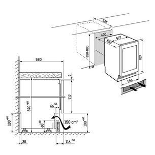 Liebherr Vinidor Selection, 32 pudelit, kõrgus 82 cm, must - Integreeritav veinikülmik