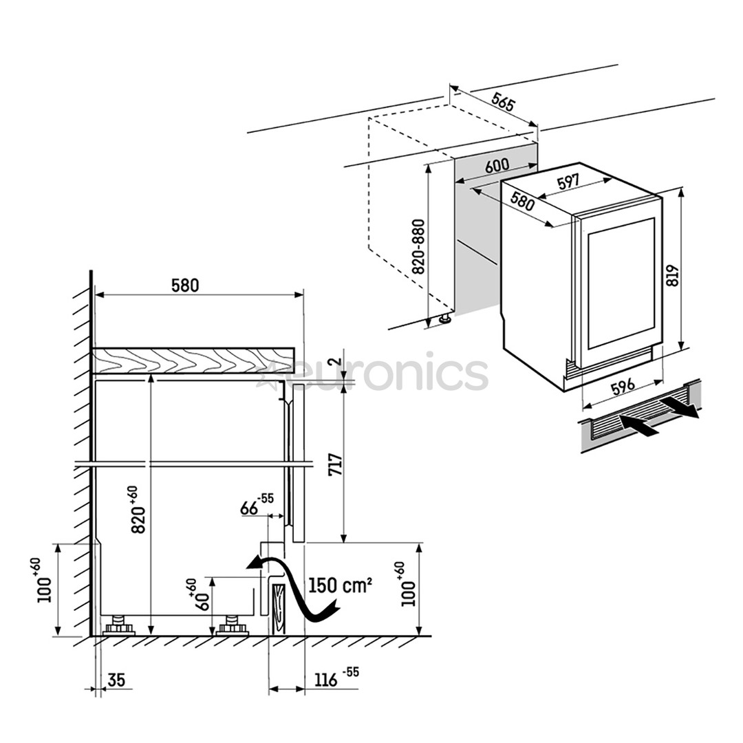 Liebherr Vinidor Selection, 32 pudelit, kõrgus 82 cm, must - Integreeritav veinikülmik