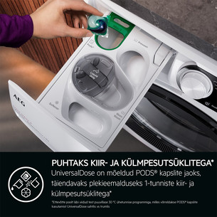 AEG 7000 Series ProSteam® UniversalDose, 8 kg, depth 57.6 cm, 1400 rpm - Front load washing machine