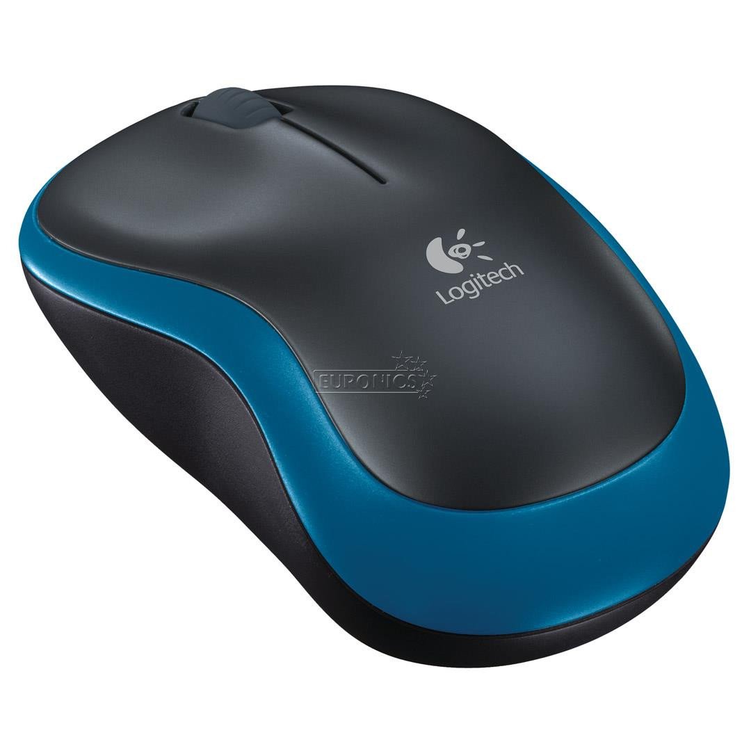 Logitech M185, серый/синий - Беспроводная оптическая мышь