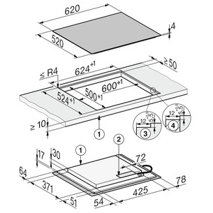 Miele, laius 62 cm, must - Integreeritav induktsioonpliidiplaat