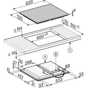 Miele, laius 62 cm, must - Integreeritav induktsioonpliidiplaat