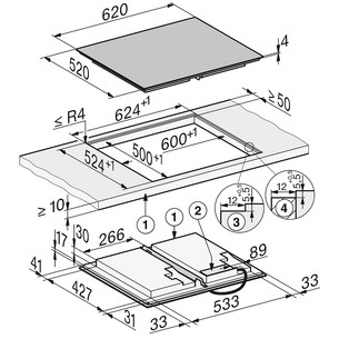Miele, laius 62 cm, must - Integreeritav induktsioonpliidiplaat