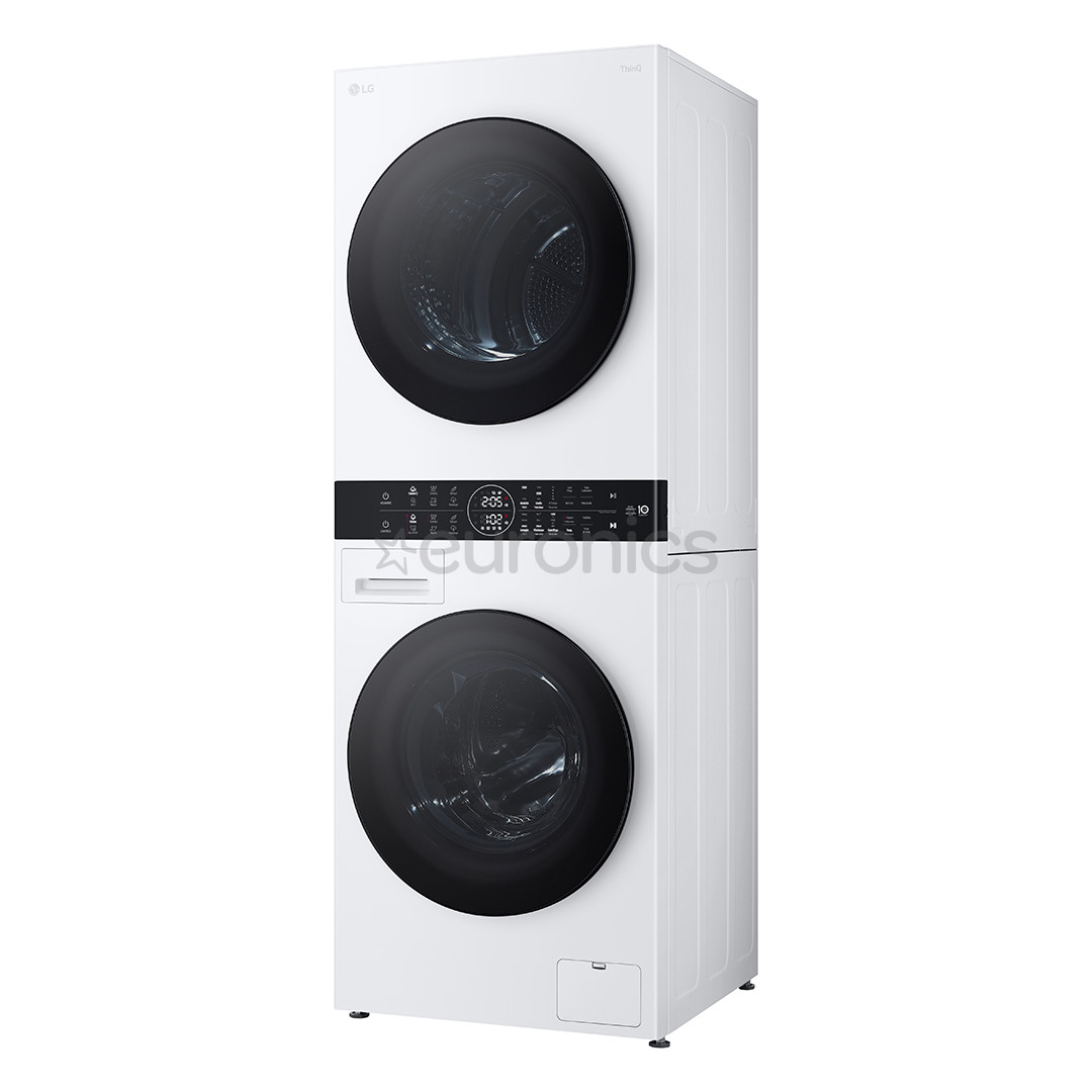 LG WashTower, 12 kg + 10 kg, depth 66 cm, 1400 rpm - Washing machine + Clothes dryer