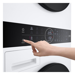 LG WashTower, 12 kg + 10 kg, depth 66 cm, 1400 rpm - Washing machine + Clothes dryer