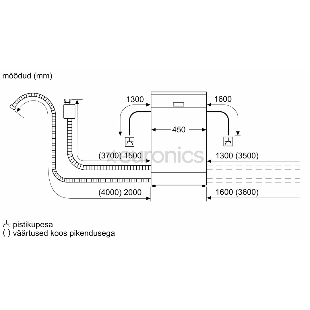 Bosch, Series 4, 10 place settings - Built-in dishwasher