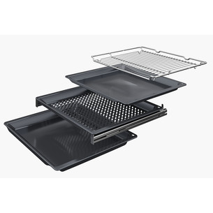 Bosch, Series 6, pyrolytic cleaning, 71 L, black - Built-in oven