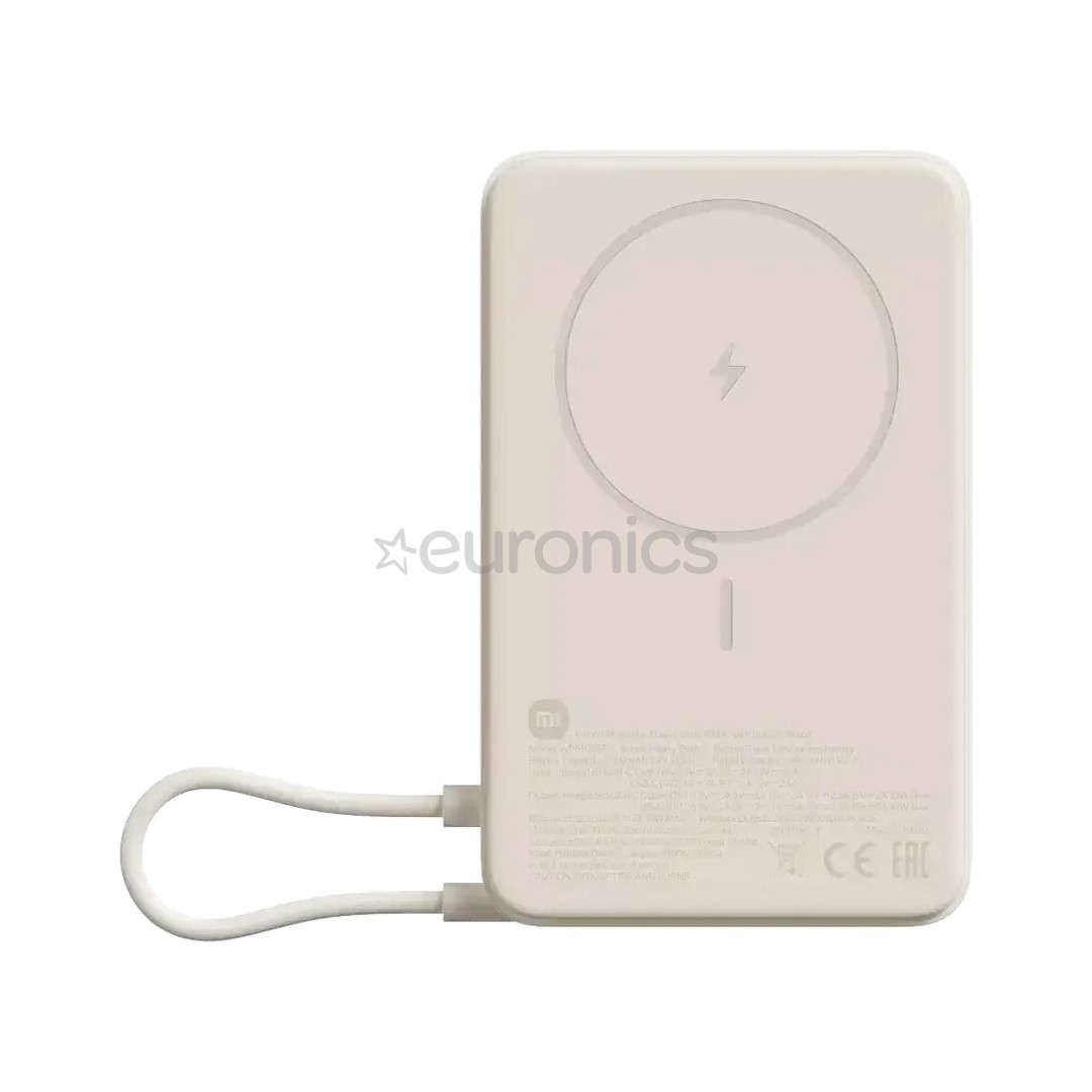 Xiaomi Magnetic Power Bank, 10000 mAh, 33 W, beež - Akupank