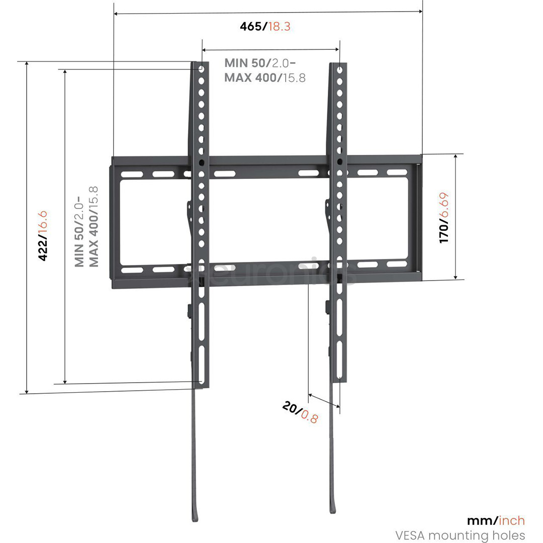 Vogel's UP 4003 Fixed M, 32 - 65", must - Teleri seinakinnitus
