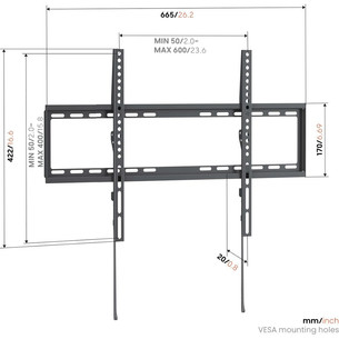 Vogel's UP 6003 Fixed L, 40 - 80", must - Teleri seinakinnitus