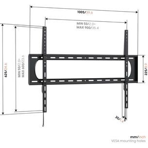 Vogel's UP 9003 Fixed XL, 55 - 120", must - Teleri seinakinnitus