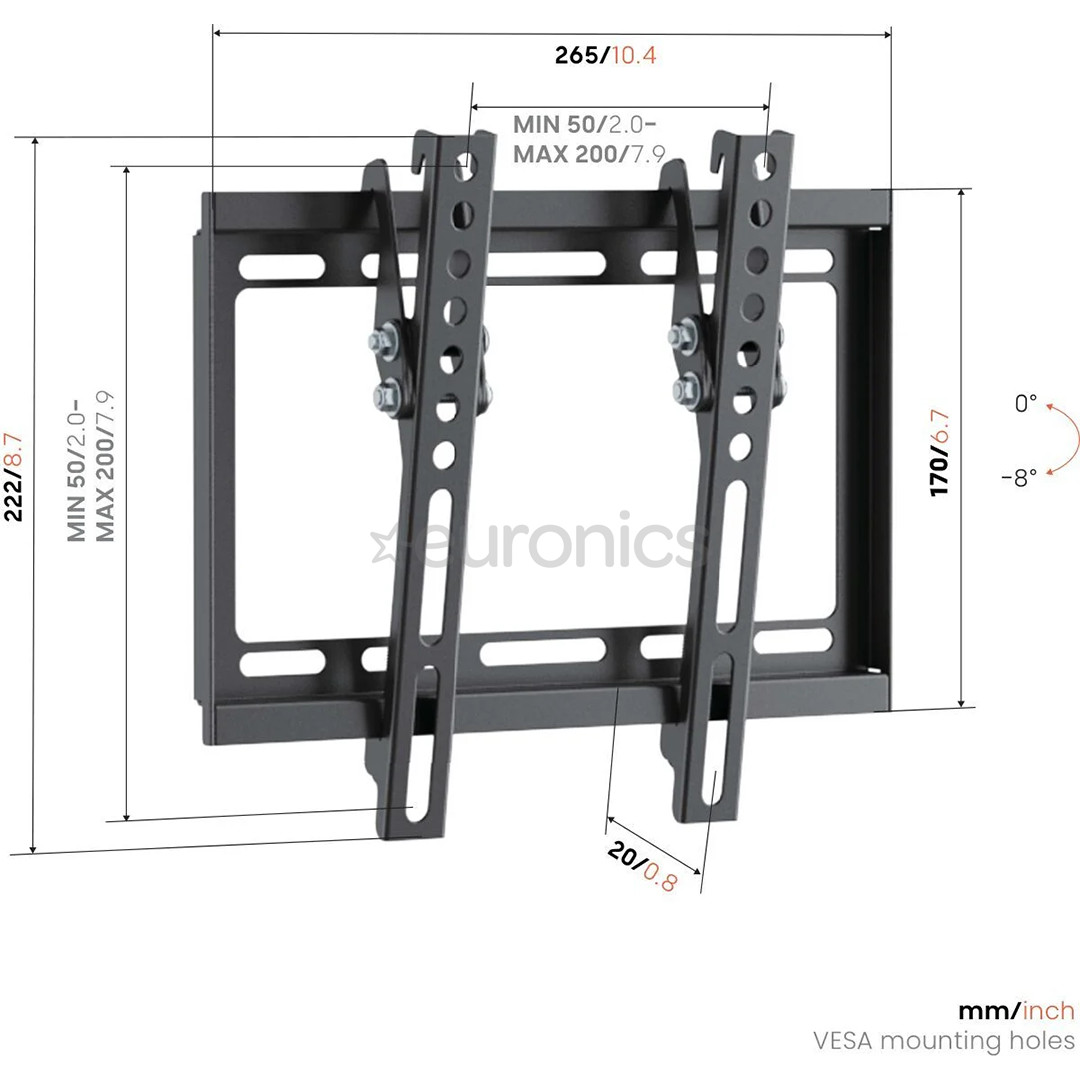 Vogel's UP 2013 Tilting S, 19-43", must - Teleri seinakinnitus
