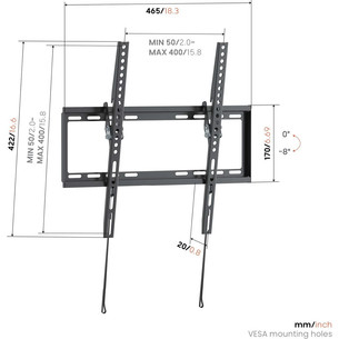 Vogel's UP 4013 Tilting M, 32-65", must - Teleri seinakinnitus