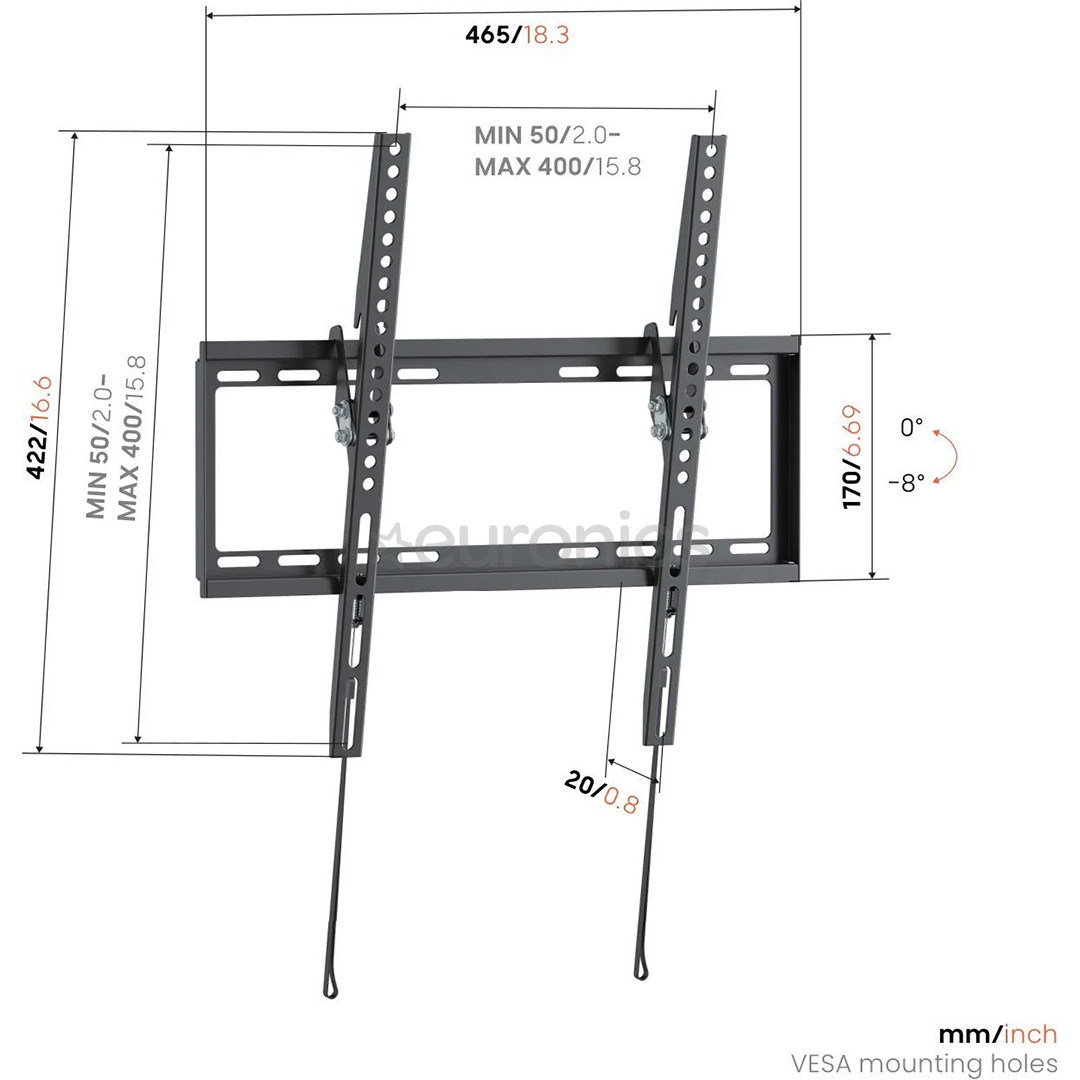 Vogel's UP 4013 Tilting M, 32-65", must - Teleri seinakinnitus