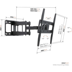 Vogel's UP 4053 Full-Motion M, 32-65", must - Teleri seinakinnitus