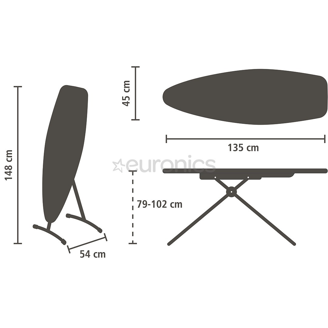 Brabantia, D, 135x45 cm, must - Aurutamis- ja triikimislaud