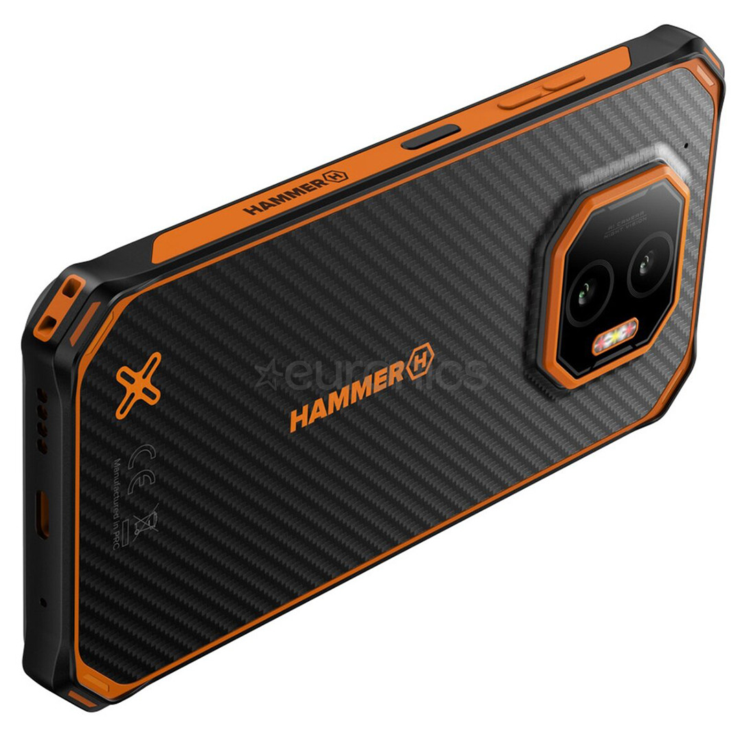 HAMMER Energy X2, 6GB, 128GB, must/oranž - Nutitelefon