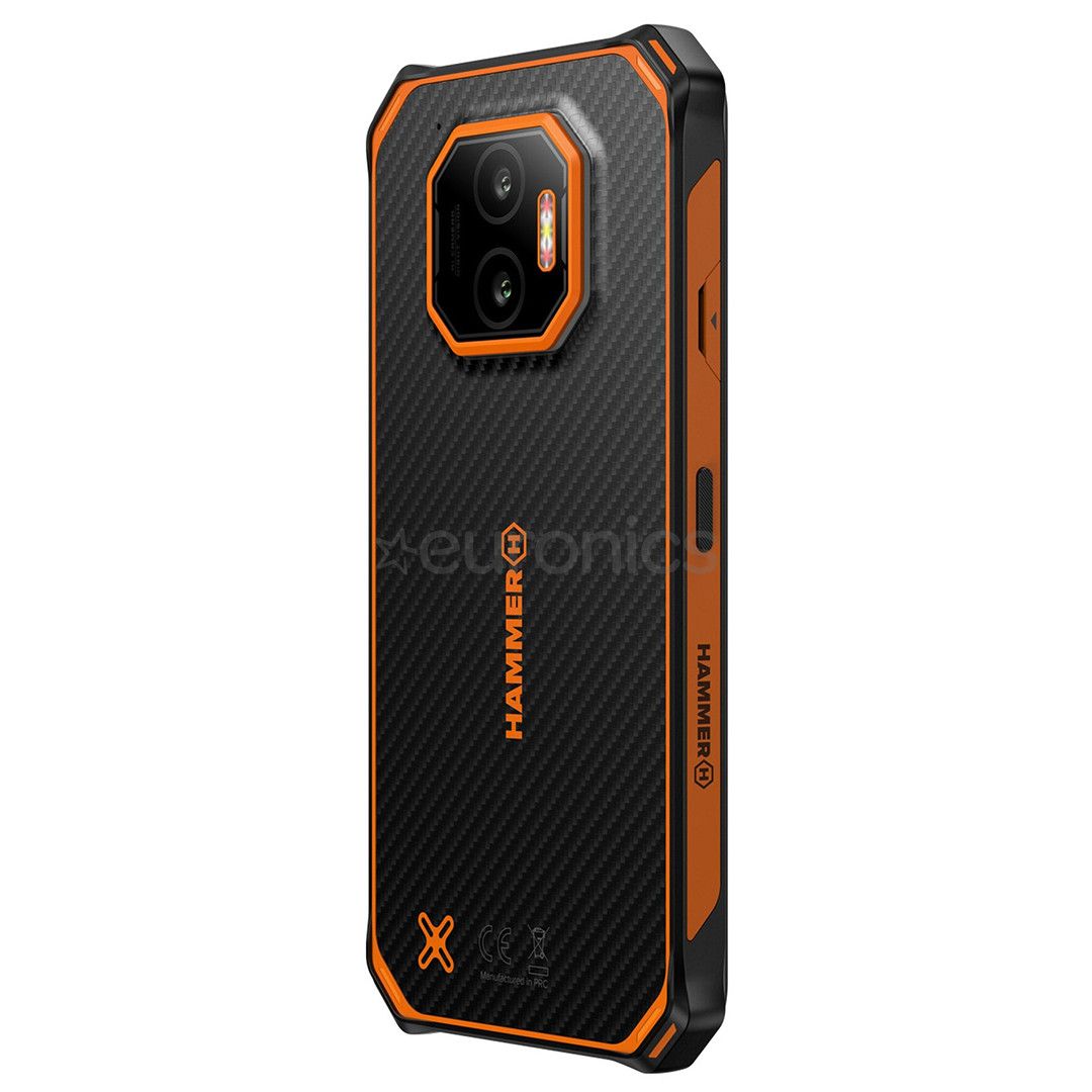 HAMMER Energy X2 5G, 6GB, 128GB, must/oranž - Nutitelefon