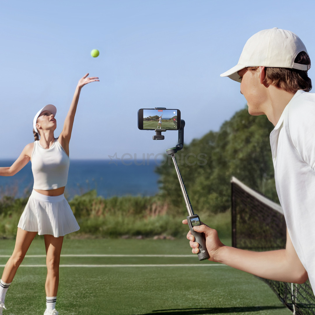 DJI Osmo Mobile 8P Advanced Tracking Combo, must - Nutitelefoni stabilisaator