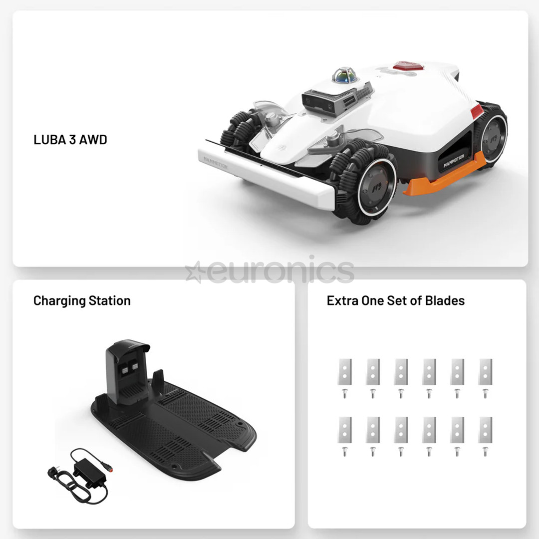 Mammotion Luba 3 AWD 5000, valge/must - Robotmuruniiduk
