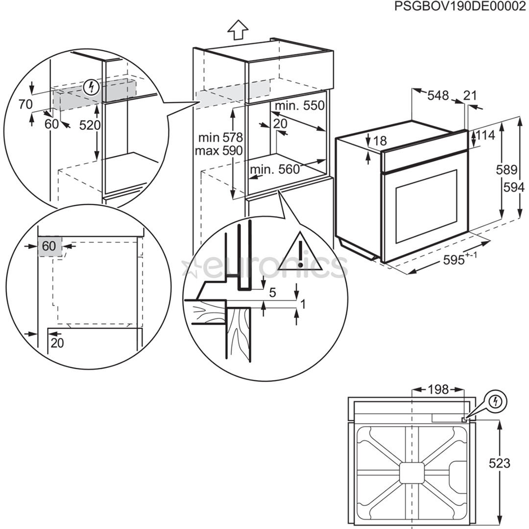 Electrolux 700 Seeria MealAssist with PizzaExpert 700, 72 L, pürolüütiline puhastus, must - Integreeritav ahi