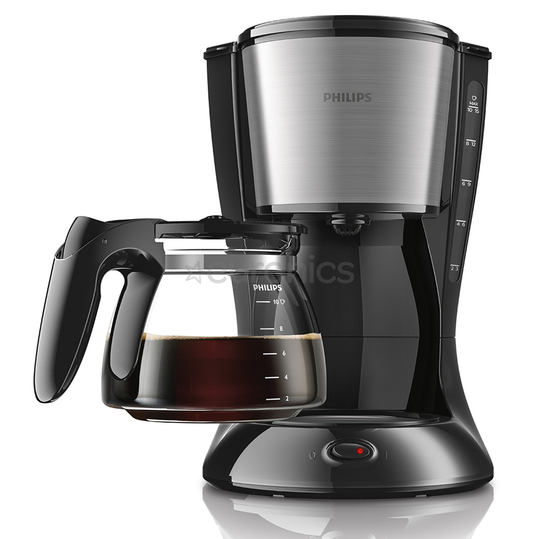 Philips Daily Collection, water tank 0.6 L, black/silver - Coffee Maker