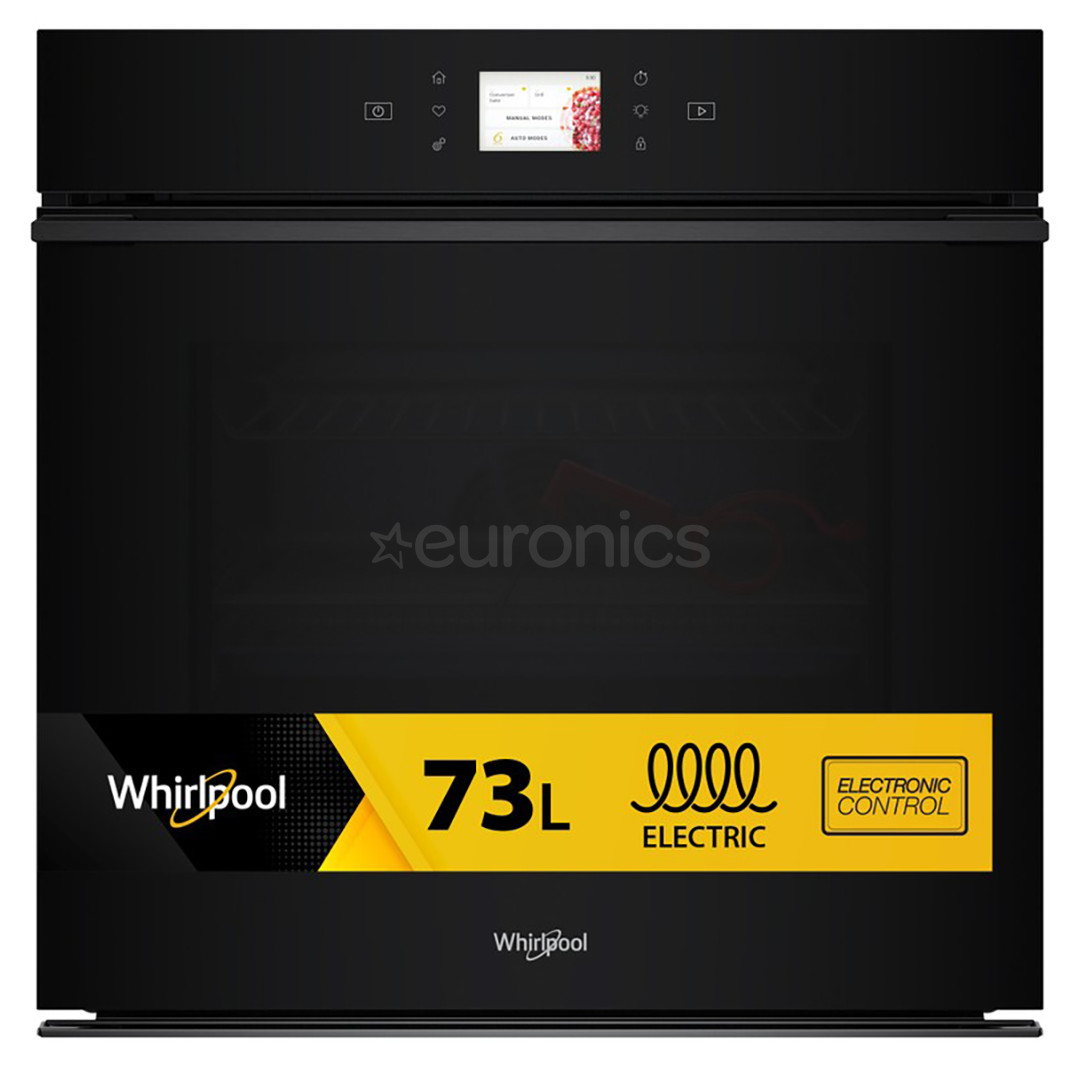 Whirlpool, 73 L, pyrolytic cleaning, black - Built-in oven
