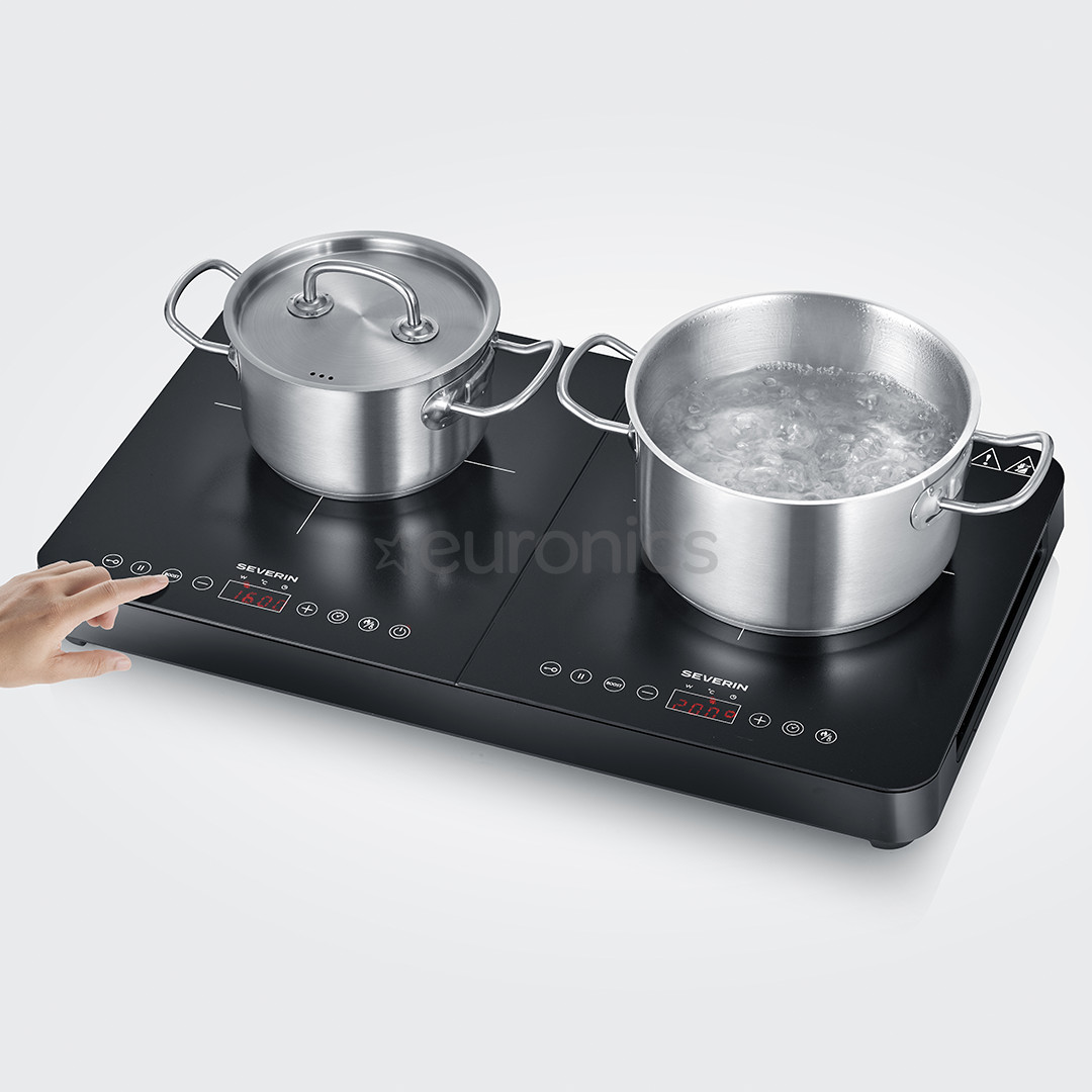 Severin, 3400 W, must - Induktsioonlauapliit 2 kedualaga
