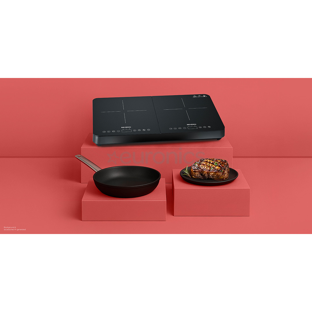 Severin, 3400 W, must - Induktsioonlauapliit 2 kedualaga