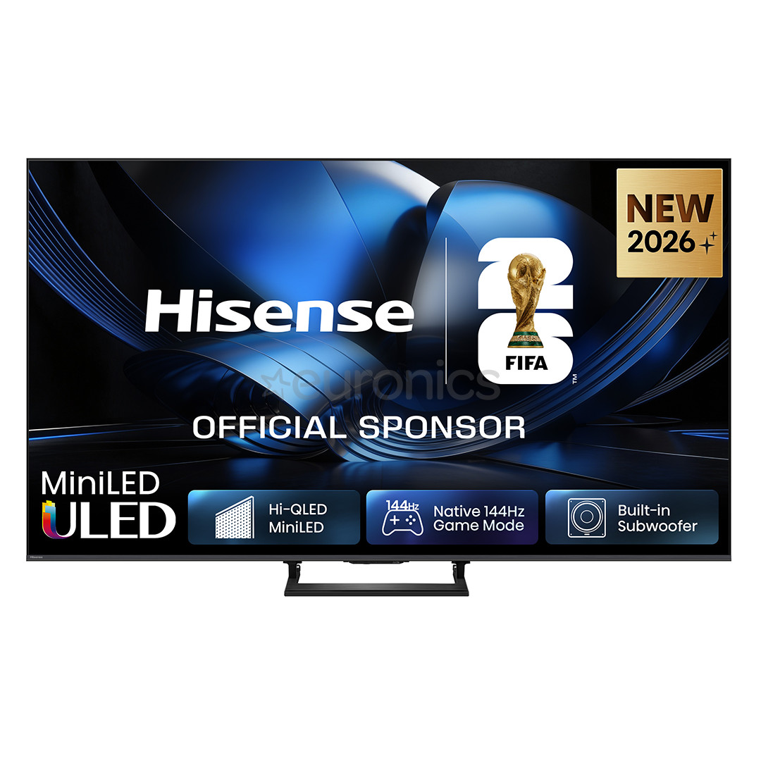 Hisense U7SE, 55'', 4K UHD, ULED Mini LED, черный - Телевизор
